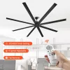 Alumínium mennyezeti ventilátor 213 cm világítás nélkül távirányító DC motor fekete