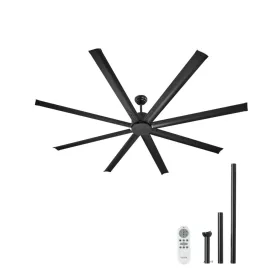   Alumínium mennyezeti ventilátor 213 cm világítás nélkül távirányító DC motor fekete