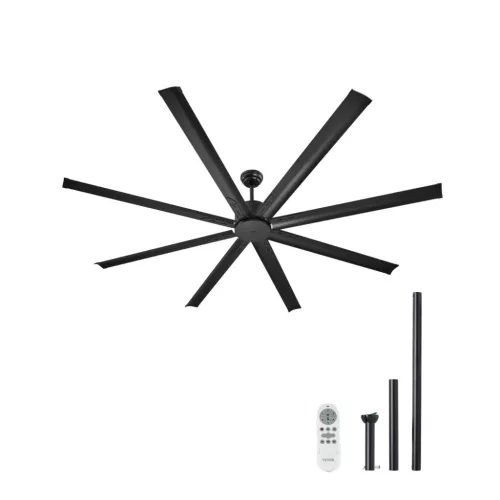 Alumínium mennyezeti ventilátor 213 cm világítás nélkül távirányító DC motor fekete