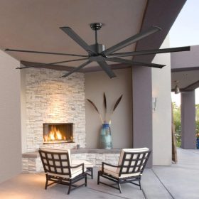   Alumínium mennyezeti ventilátor 213 cm világítás nélkül távirányító DC motor fekete