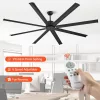 Alumínium mennyezeti ventilátor 213 cm világítás nélkül távirányító DC motor fekete