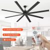 Alumínium mennyezeti ventilátor 213 cm világítás nélkül távirányító DC motor fekete