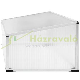   Kis melegház ültető palántázó láda 100x60 cm alumínium keretes polikarbonát mini üvegház