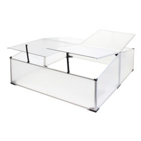   Mini üvegház ültető palántázó láda aluminium keretes polikarbonát kis melegház 100x120x40 cm