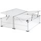 Mini greenhouse planting seedling box aluminum frame polycarbonate small greenhouse 102x102x41 cm