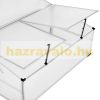 Kis melegház ültető palántázó láda aluminium keretes polikarbonát mini üvegház 102x102x41 cm