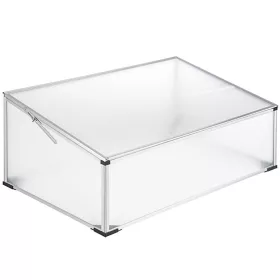   Kis melegház ültető palántázó láda aluminium keretes polikarbonát mini üvegház 102x61x41 cm