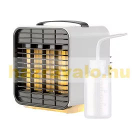 Mobil mini akkumulátoros ventilátor, LED fénnyel, 3 fokozatú, Rendelhető fehér és fekete színben! 