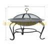 Mobile fire pit, portable fire pit Ø48 cm with spark arrester 