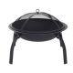 Mobile fire pit fire bowl with spark protection collapsible Ø55 cm black