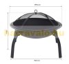 Mobile fire pit fire bowl with spark protection collapsible Ø55 cm black