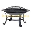 Mobile fire pit with spark arrester fire pit bowl garden grill black 76x55 cm