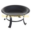 Mobile fire pit with spark arrester fire pit bowl garden grill black 76x55 cm