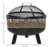 Mobile fire pit, portable fire pit, garden grill, high-quality steel structure