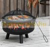 Mobile fire pit, portable fire pit, garden grill, high-quality steel structure