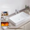 Kerámia mosdókagyló 609x351x112 mm fehér pultra ültethető fürdőszobai mosdó