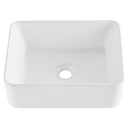 Kerámia mosdókagyló 406x305x133 mm fehér pultra ültethető fürdőszobai mosdó 