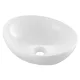 Ovális kerámia mosdókagyló 409x341x144 mm fehér pultra ültethető fürdőszoba mosdó