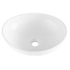 Ovális kerámia mosdókagyló 409x341x144 mm fehér pultra ültethető fürdőszoba mosdó