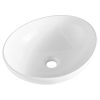 Ovális kerámia mosdókagyló 409x341x144 mm fehér pultra ültethető fürdőszoba mosdó