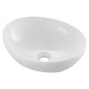 Ovális kerámia mosdókagyló 409x341x144 mm fehér pultra ültethető fürdőszoba mosdó