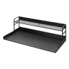 Mosógépre helyezhető munkalap kétpolcos tárolóval fekete 1370x700 mm mosókonyhai munkafelület
