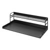 Mosógépre helyezhető munkalap kétpolcos tárolóval fekete 1370x700 mm mosókonyhai munkafelület
