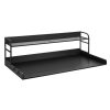 Mosógépre helyezhető munkalap kétpolcos tárolóval fekete 1370x700 mm mosókonyhai munkafelület