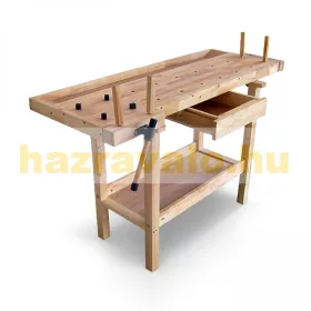   Fa munkaasztal műhelyasztal otthoni barkács asztal fából 137x50x86 cm
