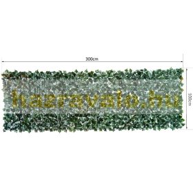 Erkélytakaró, kerítéstakaró belátásgátló sötétzöld műsövény 300x100 cm