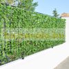 Balcony cover, fence cover anti-view green artificial hedge railing cover net with lifelike woven leaves 300x150 cm light green