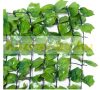 Balcony cover, fence cover anti-view green artificial hedge railing cover net with lifelike woven leaves 300x150 cm light green