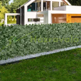   Műsövény belátásgátló kerítés 99x249 cm műzöld falvédő borostyánkerítés hálós hátlappal