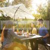 Folding large garden picnic camping table with benches, wood effect 