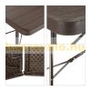 Folding large garden picnic camping table with benches, wood effect 