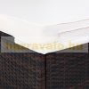 Polyrattan sunbed double sunbed with adjustable backrest brown-beige