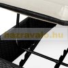 Polirattan sunbed 200x115x33 cm double sunbed with adjustable backrest and 2 fold-out side tables black-beige