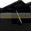 Polirattan sunbed 200x115x33 cm double sunbed with adjustable backrest and 2 fold-out side tables black-beige