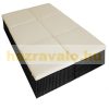 Polirattan sunbed 200x115x33 cm double sunbed with adjustable backrest and 2 fold-out side tables black-beige