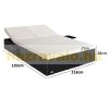 Polirattan sunbed 200x115x33 cm double sunbed with adjustable backrest and 2 fold-out side tables black-beige