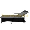 Polyrattan sunbed sunbed on wheels with adjustable backrest and armrests black-anthracite