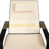 Polirattan sunbed wheeled sunbed with adjustable backrest, armrests, black-beige