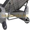 Polirattan sunbed sunbed on wheels with adjustable backrest, gray armrests