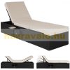 Polirattan sunbed 195x60x39 cm sunbed black-beige