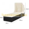 Polirattan sunbed 195x60x39 cm sunbed sunshade black-beige