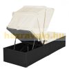 Polirattan sunbed 195x60x39 cm sunbed sunshade black-beige