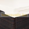 Polyrattan sunbed double sunbed with adjustable backrest brown-beige