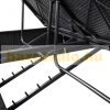 Polirattan sunbed double sunbed with adjustable backrest black-beige