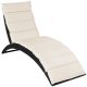 Polirattan sunbed folding sunbed black-beige