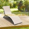 Polirattan sunbed folding sunbed black-beige